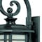 Homeroots XL Matte Black Frosted Linen Glass Lantern Wall Light 398628 - alternate 4