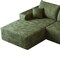 Homeroots 107" Green Corduroy Modular Compression Foam Sofa With Toss Pillows 712965 - alternate 2