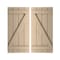 Ekena Millwork Rustic Four Board Joined Board-n-Batten Knotty Pine Faux Wood Shutters w/Z-Board, 22W x 76H, PR SHUBJZ22X76KPPR - alternate 1
