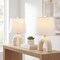 Jonathan Y Zadie 17.75" Scandinavian Minimalist Ceramic Arch LED Table Lamp, Almond, 2PK JYL5503A-SET2 - alternate 5