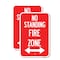 Signmission No Standing Fire Zone with Bidirectional Arrow, 12'' X 18'' 2 Signs, Heavy Gauge Aluminum, 2PK A-1218-2PACK-23587 - alternate 1