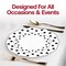 Smarty Had A Party 10.25" White with Black Dots Round Blossom Disposable Plastic Dinner Plates (120 Plates), 120PK 980-B-CASE - alternate 6