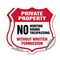 Signmission Private Property Shield Sign No Hunting, 6 inch X 6 inch, Vinyl Decal, 2PK SHI-D-2PACK-6-445 - alternate 1