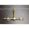 Kingston Brass Two-Handle Wall Mount Bridge Kitchen Faucet, Brushed Brass KS1267TAL - alternate 5