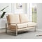 Leisuremod Jefferson Contemporary Velvet Loveseat with Silver Frame, Beige JAS53BG - alternate 4