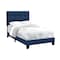Monarch Specialties Bed, Twin Size, Upholstered, Bedroom, Frame Only, Youth, Teen, Juvenile, Blue Velvet, Transitional I 5918T - alternate 1