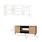 Homeroots 59" Black And Natural Wood Enclosed and Open Storage TV Stand 535164 - alternate 6