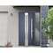Vdomdoors Steel Door Deux 1717 Gray Graphite Sidelight Exterior Window Stainless Inserts Single Modern Painte DEUX1717EXD-GRE-W36+12xH80-LH-O - alternate 5