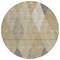 Homeroots 8' Wheat Taupe And Ivory Round Argyle Washable Indoor Outdoor Area Rug 613743 - alternate 7