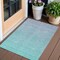 Homeroots 3' X 5' Sky Blue And Teal Blue Ombre Washable Indoor Outdoor Area Rug 588984 - alternate 1