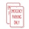 Signmission Emergency Parking Only, 18'' X 24'' 2 Signs, Heavy Gauge Aluminum, 2PK A-1824-2PACK-25220 - alternate 1