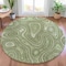 Homeroots 8' Artichoke Green And Ivory Round Geometric Washable Indoor Outdoor Area Rug 631361 - alternate 4