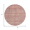 Homeroots 8' Rust And Coral Round Oriental Washable Indoor Outdoor Area Rug 616348 - alternate 2