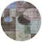 Homeroots 8' Brown Blue And Green Round Geometric Washable Indoor Outdoor Area Rug 604308 - alternate 3