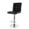Elama 2 Piece Square Tufted Faux Leather Adjustable Bar Stool in Black with Chrome Base ELM-708-BLK - alternate 7