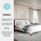 Martha Stewart Jett Queen Size Solid Wood Platform Bed w/Upholstered Base/Inset Paneled Headboard, Dark Brwn/Beige MG-0900271F-Q-DKBRN-BG-MS - alternate 5