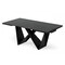 Homeroots 107" Black Rectangular Ceramic And Metal Self-Storing Leaf Dining Table 487886 - alternate 1