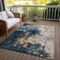 Homeroots 5' X 8' Blue Gray And Gold Abstract Washable Indoor Outdoor Area Rug 603048 - alternate 5