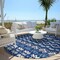 Homeroots 8' Navy Blue And Ivory Round Moroccan Washable Indoor Outdoor Area Rug 594336 - alternate 6
