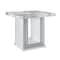 Homeroots 24" White and Silver Faux Marble and Wood Pedestal End Table 560102 - alternate 5
