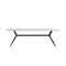 Homeroots 71" White and Black Sintered Stone and Steel Trestle Base Dining Table 543508 - alternate 3