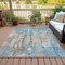 Homeroots 8' X 10' Teal Blue And Ivory Abstract Washable Indoor Outdoor Area Rug 632146 - alternate 5