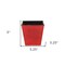 Homeroots 5in Red Recycled Plastic Indoor Outdoor Square Pot Planter 488260 - alternate 2