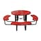 Leisure Craft 46" Round Picnic Table, Perforated Metal, Portable, Red T46ROP-PERF-RED - alternate 1