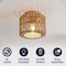 Jonathan Y Omar 8 in. 1-Light Modern Bohemian Metal and Cross Woven Paper Rope Drum LED Flush Mount, Natura, 2PK JYL1220A-SET2 - alternate 8