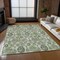 Homeroots 8' X 10' Artichoke Green And Fern Green Damask Washable Indoor Outdoor Area Rug 588169 - alternate 5