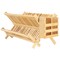 Megachef 2-Tier Collapsible Kitchen Bamboo Drying Dish Rack with Utensil Holder 750122139M - alternate 4