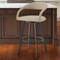 Homeroots 26" Beige and Black Faux Leather and Iron Low Back Counter Height Swivel Bar Chair 569180 - alternate 1