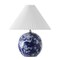 Jonathan Y Shishen 19.5" Cottage Classic Chinoiserie Ceramic Orb LED Table Lamp with Pleated Shade, Navy/White JYL5056C - alternate 3