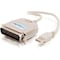 C2G 6ft USB IEEE-1284 Parallel Printer Adapter Cable - Type A Male, Centronics Male - 6ft - Beige 16898 - alternate 1