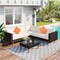 Homeroots Two Piece Outdoor Beige Wicker Sectional Seating Group with Beige Cushions 625675 - alternate 6