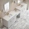 James Martin Vanities Bellshire 120" Dual Vanity Set w/ 24" Make-Up Counter, Bright White w/3 cm White Zeus Silestone Top 660-VMC120-BW-3WZ - alternate 4