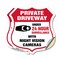 Signmission Private Driveway Shield Sign Under 24 Ho, 18 inch X 18 inch, Vinyl Decal, 2PK SHI-D-2PACK-18-437 - alternate 1