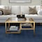Homeroots 32" Gold Glass And Steel Square Coffee Table With Two Shelves 520971 - alternate 4