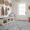 World Rug Gallery Minimal Stripe Geometric Shag Area Rug 4 ft x 6 ft White WR130WHITE4X6 - alternate 1