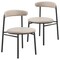 Leisuremod Lume Modern Dining Side Chair in Polyester with Black Steel Frame in Dark Taupe, 2PK LC20DTP2 - alternate 1