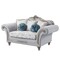 Homeroots 76in Light Gray And Platinum Linen Loveseat and Toss Pillows 515726 - alternate 2