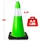 Dsv Standard Traffic Safety Cone 18 in with Heavy Black Base and Reflective Collar 1 PK, Green, PVC 97118G - alternate 2