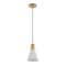 Jonathan Y Apollo 6" 1-Light Mid-Century Modern Iron LED Pendant, White/Brass Gold JYL6131B - alternate 5