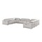Homeroots Ash Gray Leather Modular U Shaped Ten Piece Corner Sectional With Console 643934 - alternate 1