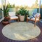 Homeroots 8' Sage Round Floral Medallion Washable Indoor Outdoor Area Rug 607934 - alternate 8