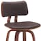 Homeroots 26" Brown And Wood Brown Faux Leather Swivel Low Back Counter Height Bar Chair 534432 - alternate 4