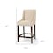 Homeroots 28" Cream and Brown Fabric and Solid Wood Counter Height Bar Chair 605929 - alternate 3