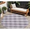Homeroots 8' Lavender And Ivory Round Plaid Washable Indoor Outdoor Area Rug 595495 - alternate 1