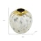 Homeroots 10" Ivory Gray And Gold Abstract Distressed Ceramic Round Table Vase 576731 - alternate 3