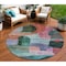 Homeroots 8' Green Purple And Blue Round Abstract Washable Indoor Outdoor Area Rug 604368 - alternate 1